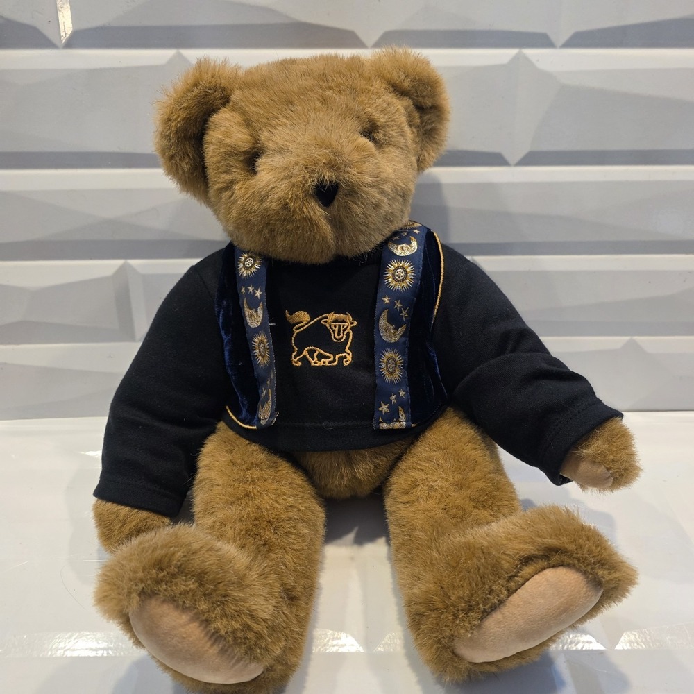 Vintage-The‎ Vermont Teddy Bear Company 16" Fully Jointed Teddy Bear Taurus Bull